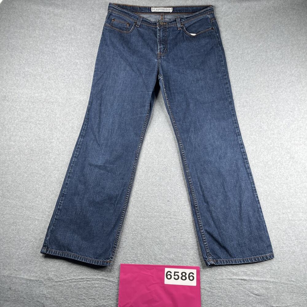Express Low Rise Bootcut Denim Jeans Womens Size 13 14R Precision Fit Cotton SEE